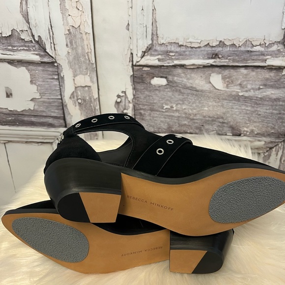 Rebecca Minkoff Kianna Black Suede Booties Size 8 1/2 - Picture 6 of 7